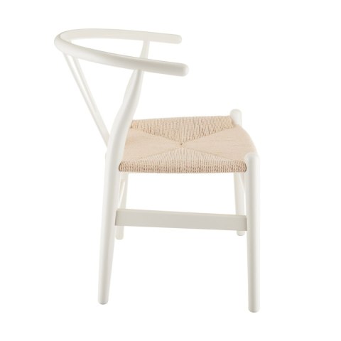 Krzesło BONBON biało naturalne rattanowo jesionowe