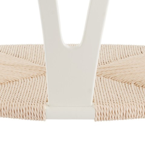 Krzesło BONBON biało naturalne rattanowo jesionowe