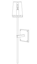 Lampa ścienna CLASSICO złota szklany klosz 62 cm