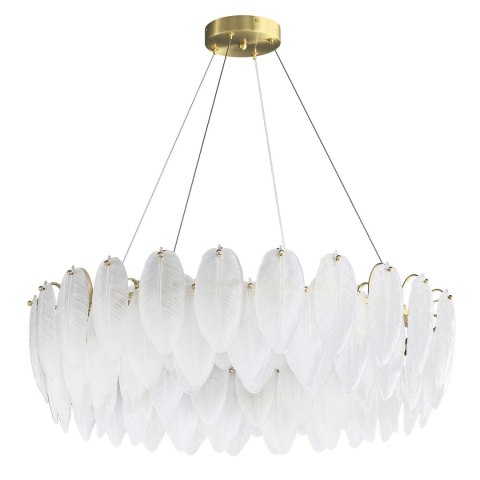 Lampa wisząca PIUMA mosiądz biała 80 cm Lampa wisząca PIUMA mosiądz biała 80 cm