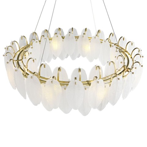Lampa wisząca PIUMA mosiądz biała 80 cm Lampa wisząca PIUMA mosiądz biała 80 cm