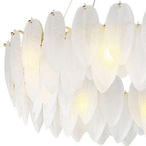 Lampa wisząca PIUMA mosiądz biała 80 cm Lampa wisząca PIUMA mosiądz biała 80 cm