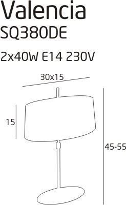 MAXLIGHT SQ380DE/W LAMPA STOŁOWA VALENCIA ECRU MAXLIGHT SQ380DE/W LAMPA STOŁOWA VALENCIA ECRU