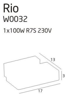 MAXLIGHT W0032 KINKIET RIO SATYNA DUŻY, inc. 1 x 100W R7S