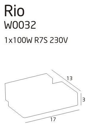 MAXLIGHT W0032 KINKIET RIO SATYNA DUŻY, inc. 1 x 100W R7S MAXLIGHT W0032 KINKIET RIO SATYNA DUŻY, inc. 1 x 100W R7S