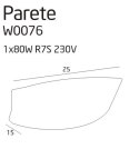 MAXLIGHT W0076 KINKIET PARETE ŻÓŁTY, 80W R7S
