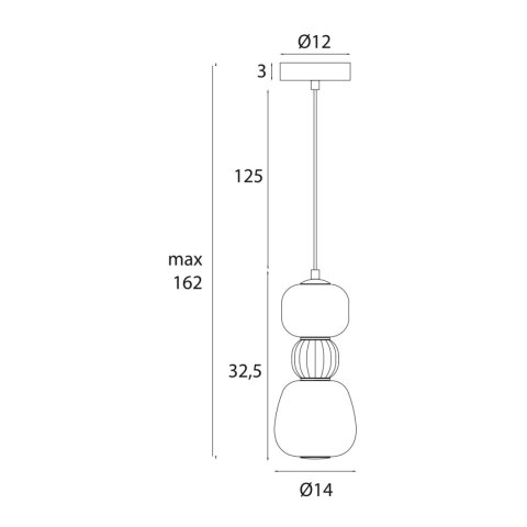 MAXLIGHT P0628 LAMPA WISZACA MODERN 13W, OPAL + MEDIUM BROWN