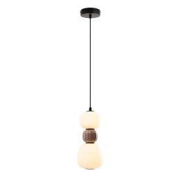 MAXLIGHT P0628 LAMPA WISZACA MODERN 13W, OPAL + MEDIUM BROWN