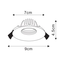 Oczko podtynkowe Orion 1xLED biała LP-4434/1RS WH