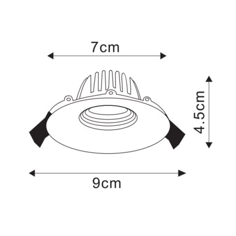 Oczko podtynkowe Orion 1xLED czarna LP-4434/1RS BK Oczko podtynkowe Orion 1xLED czarna LP-4434/1RS BK