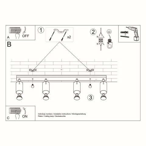 Plafon RING 4L biały Plafon RING 4L biały