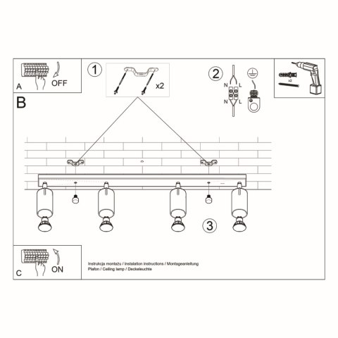 Plafon RING 4L czarny Plafon RING 4L czarny