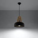Lampa wisząca CASCO czarna/naturalne drewno