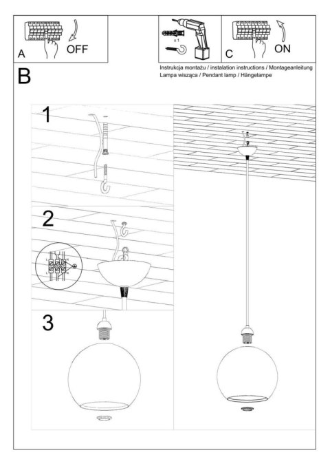 Lampa wisząca BALL czerwona Lampa wisząca BALL czerwona
