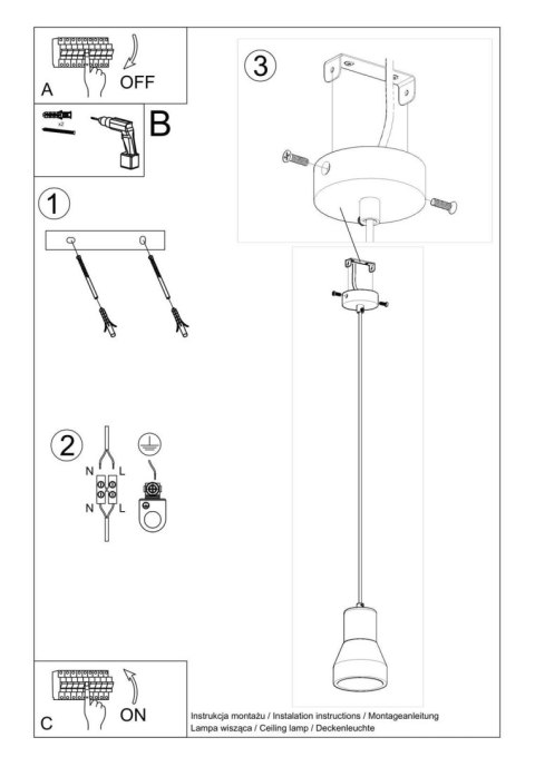 Lampa wisząca QUBIC czarna Lampa wisząca QUBIC czarna
