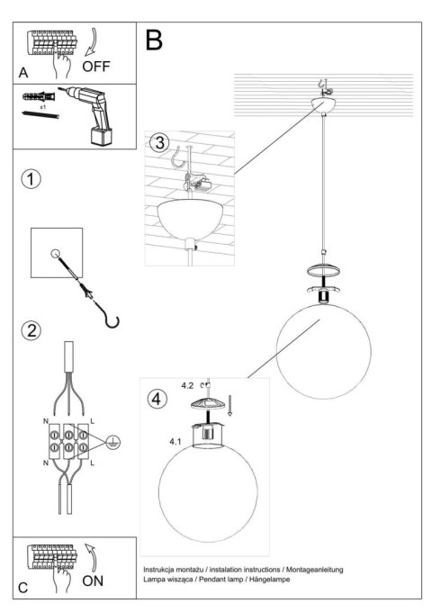 Lampa wisząca UGO 20 złota Lampa wisząca UGO 20 złota