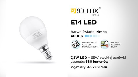 Żarówka LED E14 4000K 7,5W 680lm Żarówka LED E14 4000K 7,5W 680lm