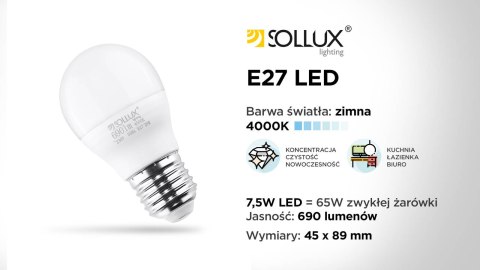 Żarówka LED E27 4000K 7,5W 690lm Żarówka LED E27 4000K 7,5W 690lm