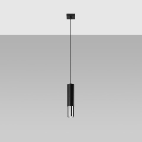 Lampa wisząca LOOPEZ 1 czarny/chrom Lampa wisząca LOOPEZ 1 czarny/chrom