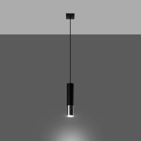Lampa wisząca LOOPEZ 1 czarny/chrom Lampa wisząca LOOPEZ 1 czarny/chrom