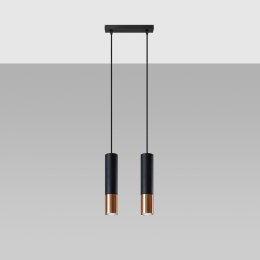 Lampa wisząca LOOPEZ 2 czarny/miedź