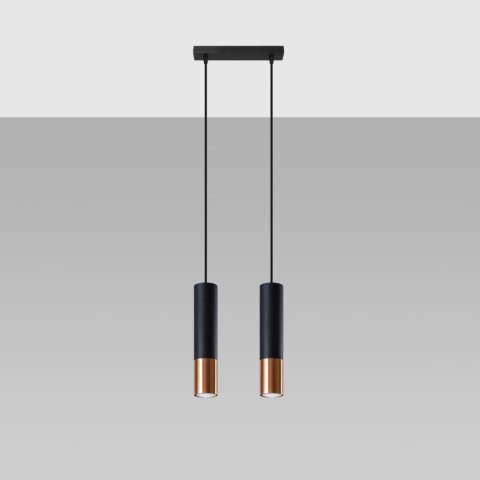 Lampa wisząca LOOPEZ 2 czarny/miedź Lampa wisząca LOOPEZ 2 czarny/miedź
