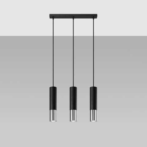 Lampa wisząca LOOPEZ 3L czarny/chrom Lampa wisząca LOOPEZ 3L czarny/chrom