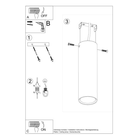 Plafon LAGOS 20 czarny Plafon LAGOS 20 czarny
