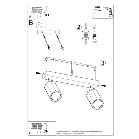Plafon ZEKE 2 dąb Plafon ZEKE 2 dąb