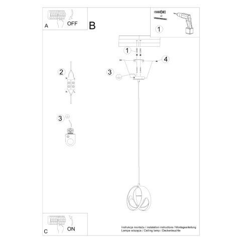 Lampa wisząca TULOS 1 czarna Lampa wisząca TULOS 1 czarna