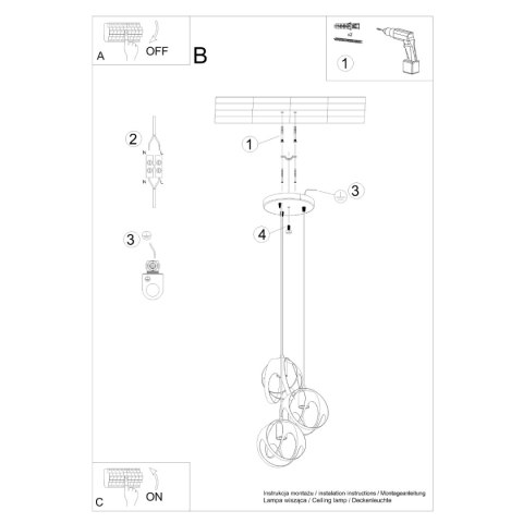 Lampa wisząca TULOS 3P biała Lampa wisząca TULOS 3P biała