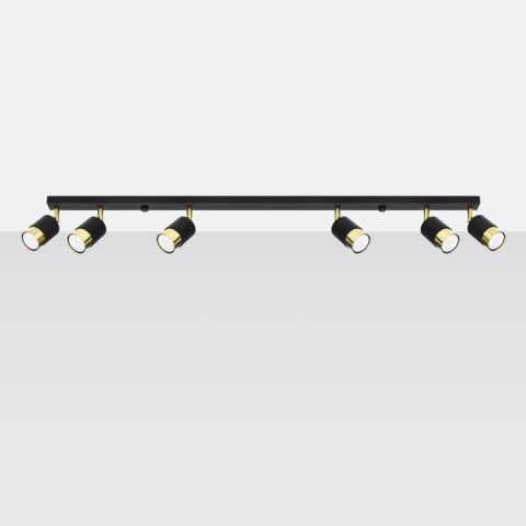 Plafon NERO 6 czarny/złoty Plafon NERO 6 czarny/złoty