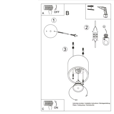 Plafon ORBIS 1 złoty Plafon ORBIS 1 złoty