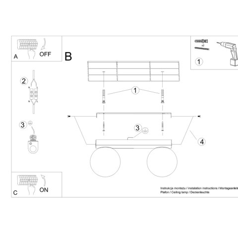 Plafon YOLI 2 biały Plafon YOLI 2 biały