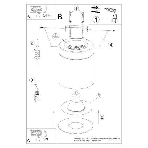 Plafon RIF czarny Plafon RIF czarny