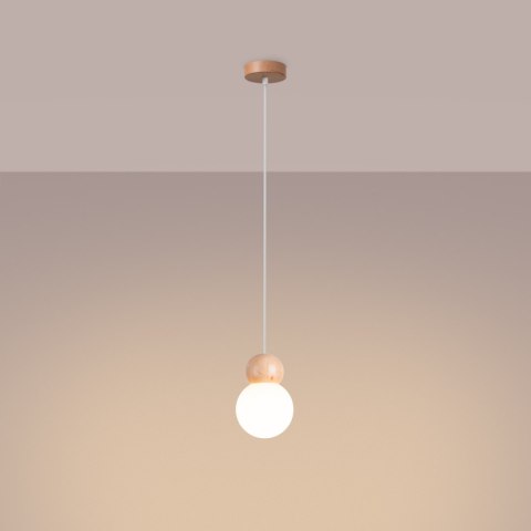 Lampa wisząca PEKKA 1 biała/naturalne drewno Lampa wisząca PEKKA 1 biała/naturalne drewno