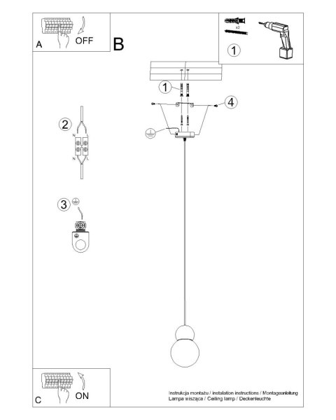 Lampa wisząca PEKKA 1 biała/naturalne drewno Lampa wisząca PEKKA 1 biała/naturalne drewno