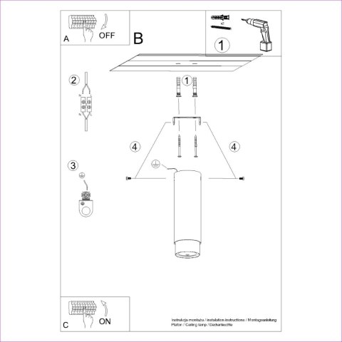 Plafon NERO 22,5 czarny/chrom Plafon NERO 22,5 czarny/chrom