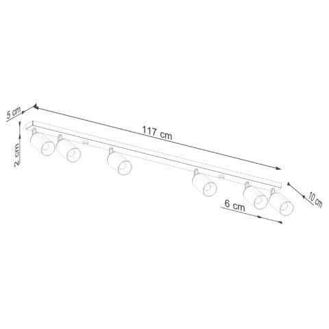 Plafon WINX 6L czarny/miedź Plafon WINX 6L czarny/miedź