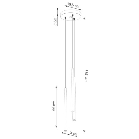 Lampa wisząca BLISS 3P czarna Lampa wisząca BLISS 3P czarna