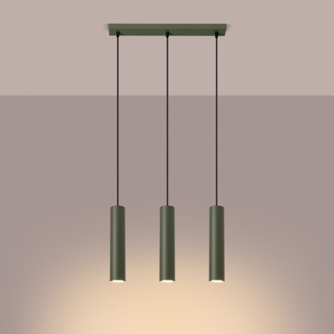 Lampa wisząca LAGOS 3L zielona oliwka Lampa wisząca LAGOS 3L zielona oliwka