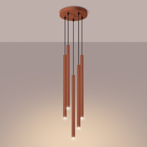 Lampa wisząca PASTELO 5P ochra czerwona Lampa wisząca PASTELO 5P ochra czerwona