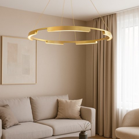 Lampa wisząca Tura 80 cm złota LED CCT