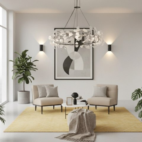 Lampa wisząca BOTANIKA czarno biała 80 cm