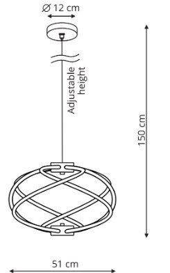 Lampa wisząca Kandor złota LED CCT