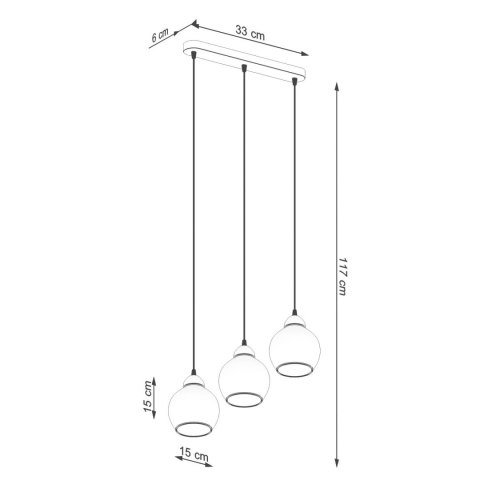 Lampa wisząca ALINO 3 czarna Lampa wisząca ALINO 3 czarna