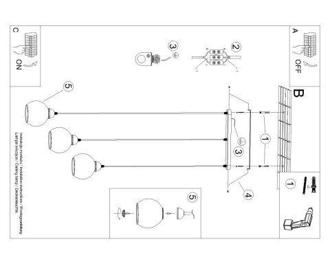 Lampa wisząca ALINO 3 czarna Lampa wisząca ALINO 3 czarna