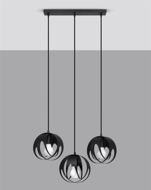 Lampa wisząca TULOS 3L czarna Lampa wisząca TULOS 3L czarna