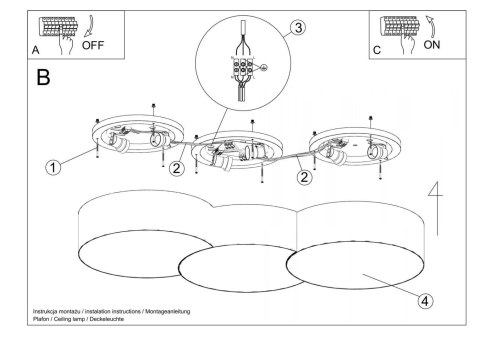 Plafon CIRCLE 3A biały Plafon CIRCLE 3A biały