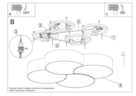 Plafon CIRCLE 4 biały Plafon CIRCLE 4 biały